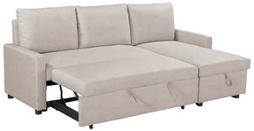 Γωνιακός καναπές κρεβάτι Infuse pakoworld με αποθηκευτικό χώρο μπεζ ύφασμα 203x130x88εκ - Ύφασμα - 035-000063