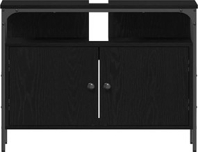 vidaXL Ντουλάπα Νιπτήρα Mπάνιου Μαύρη δρυς 80 x 30 x 60 cm