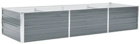 vidaXL Ζαρντινιέρα Υπερυψωμένη Γκρι 240x80x45 εκ. Γαλβανισμ. Χάλυβας