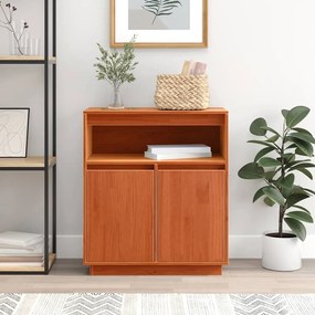 vidaXL Πλαϊνό γραφείο Καφέ κεριού 70 x 34 x 80 εκ Μασίφ ξύλο πεύκου