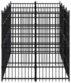 Κλουβί Σκύλου Εξωτερικού Χώρου 11,06 μ² από Ατσάλι - Μαύρο