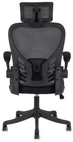 A6225 ΜΑΥΡO MESH ΠΟΛΥΘΡΟΝΑ ΓΡΑΦΕΙΟΥ 64X61X49-124/58-132εκ.