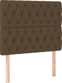 vidaXL Κρεβάτι Boxspring με Στρώμα Σκούρο Καφέ 90x200 εκ. Υφασμάτινο