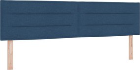 vidaXL Κρεβάτι box spring με στρώμα Μπλε 180 x 200 cm Ύφασμα