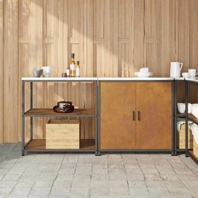 vidaXL Σετ Αποθήκευσης Κουζίνας με ράφι με αποθήκευση 2 pcs Σκ rusty