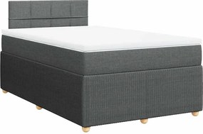 vidaXL Κρεβάτι Boxspring με Στρώμα Σκούρο Γκρι 120x200 εκ. Υφασμάτινο