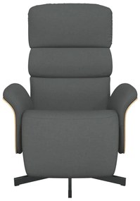 vidaXL Πολυθρόνα Ανακλινόμενη με Υποπόδιο Σκούρο Γκρι Υφασμάτινη
