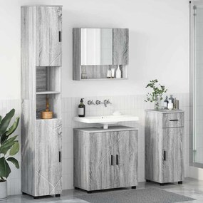 vidaXL Σετ Επίπλων Μπάνιου με πόρτα 4 pcs Γκρι sonoma 61 x 35 x 64 εκ.