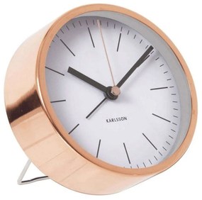 Ρολόι Επιτραπέζιο - Ξυπνητήρι Minimal KA5536WH Φ10x5cm White-Bronze Karlsson Μέταλλο
