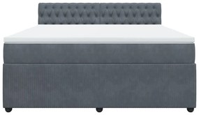 ΚΡΕΒΑΤΙ BOXSPRING ΜΕ ΣΤΡΩΜΑ ΣΚΟΥΡΟ ΓΚΡΙ 180X200 ΕΚ. ΒΕΛΟΥΔΙΝΟ 3290113