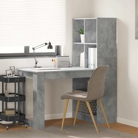 vidaXL Γραφείο Σκυρόδεμα Γκρι 122 x 67 x 145 εκ. Επεξεργασμένο ξύλο