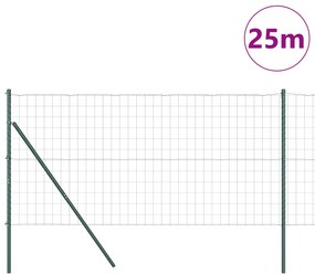 vidaXL Ευρωπαϊκός Φράχτης με 13 Πόδια 1.2x25 μ Γαλβανισμένος Χάλυβας Πράσινος