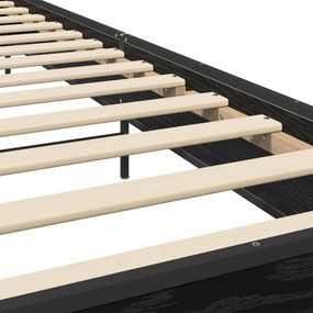 vidaXL Κρεβάτι με Κεφαλάρι Μαύρη Δρυς 80 x 200 cm Επεξεργασμένο Ξύλο