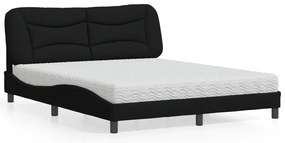 vidaXL Κρεβάτι Μαύρο 160x200 εκ. Υφασμάτινο