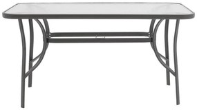 Σετ κήπου Τραπεζαρία Ensure - Lindaria σετ 5 τεμ. μέταλλο ανθρακί - pe rattan φυσικό 120x70x70 εκ. 120x70x70 εκ.