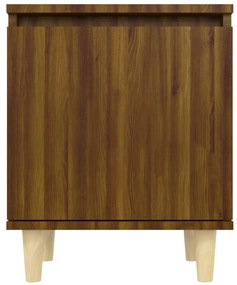 vidaXL Κομοδίνο Καφέ Δρυς 40 x 30 x 50 εκ. με Μασίφ Ξύλινα Πόδια