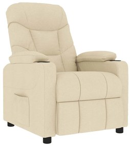 vidaXL Πολυθρόνα Μασάζ Κρεμ Υφασμάτινη