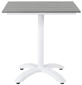 Τραπέζι εξωτερικού χώρου Dallas 710, Polyξύλο, 74x70cm, Άσπρο, Γκρι, Μέταλλο | Epipla1.gr