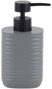Δοχείο Κρεμοσάπουνου Ριγέ 845163 8,1x8,1x16,9cm Grey Ankor Πολυέστερ