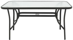 Τραπέζι Ensure μέταλλο μαύρο-γυαλί 140x80x70εκ 140x80x70 εκ.