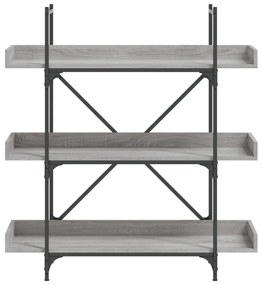 vidaXL Βιβλιοθήκη 3 Επιπέδων Γκρι Sonoma 100x33x108,5εκ. Επεξεργ. Ξύλο