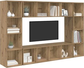 vidaXL Σετ επίπλου τηλεόρασης 4 pcs Καφέ Επεξεργασμένο ξύλο