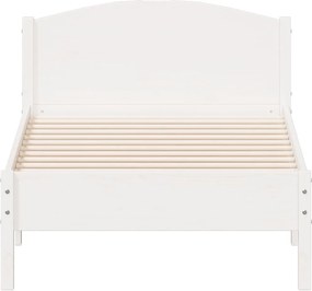 vidaXL Σκελετός Κρεβ. Χωρίς Στρώμα Λευκό 75x190 εκ Μασίφ Πεύκο