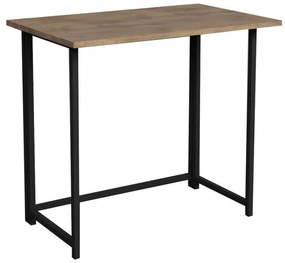 Γραφείο εργασίας πτυσσόμενο Thox oak μελαμίνης-μαύρο μέταλλο 80x50x72εκ 80x50x72 εκ.