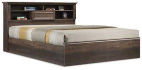 Double bed Mozart in walnut colour 160x200cm 167.5x221x84 εκ.