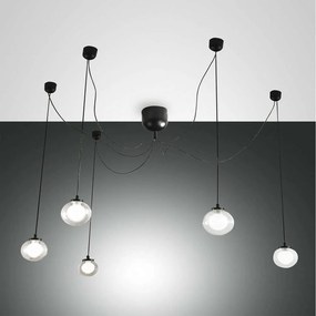 Φωτιστικό Οροφής Blog Led 3472-48-101 Black Fabas Luce Μέταλλο,Γυαλί