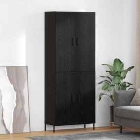 Highboard Μαύρη Οξυά 69,5 x 34 x 180 εκ. Επεξεργασμένο ξύλο