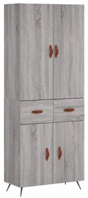 vidaXL Ντουλάπι Γκρι Sonoma 69,5 x 34 x 180 εκ. Επεξεργασμένο Ξύλο