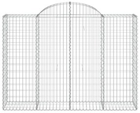 Συρματοκιβώτια Τοξωτά 25 τεμ. 200x50x140/160 εκ. Γαλβαν. Ατσάλι - Ασήμι