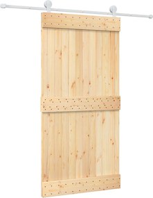 vidaXL Συρόμενη Πόρτα Φυσικό και Λευκό 100 x 210 cm