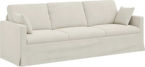 vidaXL Καναπές Κρεμ 228 x 78 x 80 εκ Βελούδο