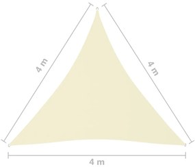Πανί Σκίασης Τρίγωνο Κρεμ 4 x 4 x 4 μ. από Ύφασμα Oxford - Κρεμ