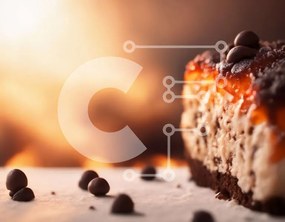 Σετ των 2 Intra Συλλεκτικό Ξύλινο Παζλ Plywood 4mm - Νόστιμο Cheesecake με τσιπς σοκολάτας Σε Ξύλινο Κουτί - Διαστάσεις: 10x10 cm – 25 κομμάτια