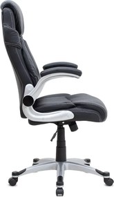 Καρέκλα γραφείου διευθυντική Gustavo Megapap από τεχνόδερμα χρώμα μαύρο 69x65x116/126εκ.