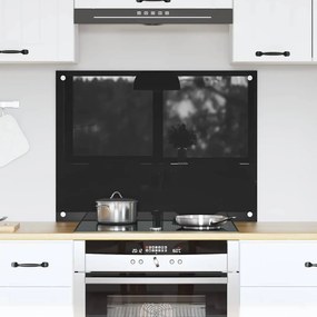 vidaXL Πίσω Πάνελ Κουζίνας Μαύρο 80 x 60 cm σκληρυμένο γυαλί