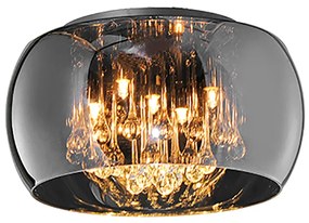 Vapore Μοντέρνα Γυάλινη Πλαφονιέρα Οροφής με Ντουί G9 σε Μαύρο χρώμα Trio Lighting 611210506