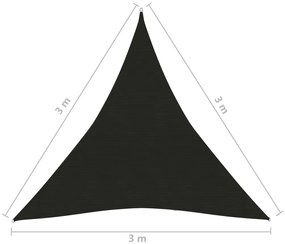 Πανί Σκίασης Μαύρο 3 x 3 x 3 μ. από HDPE 160 γρ/μ² - Μαύρο