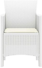 vidaXL Καρέκλα Κήπου 4 pcs Λευκό 53 x 49 x 85 εκ. PP