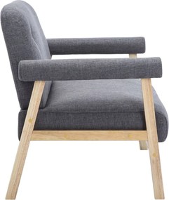 vidaXL Καναπές Διθέσιος Σκούρο Γκρι Υφασμάτινος