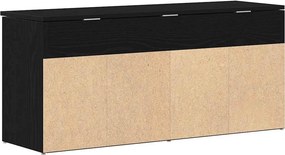 vidaXL Shoe Bench Medium Engineered Wood Μαύρη Δρυς