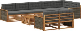 vidaXL Σειρά Καναπέ Εξωτερικού με μαξιλάρι 9 pcs