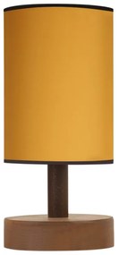 Φωτιστικό επιτραπέζιο Volge Megapap E27 ξύλο/ύφασμα χρώμα μουσταρδί 15x15x34εκ.