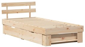 vidaXL Σκελετός Κρεβατιού Καφέ 100 x 200 cm Μασίφ ξύλο πεύκου