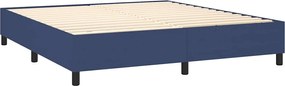 vidaXL Κρεβάτι Boxspring με Στρώμα Μπλε 180x200 εκ. Υφασμάτινο