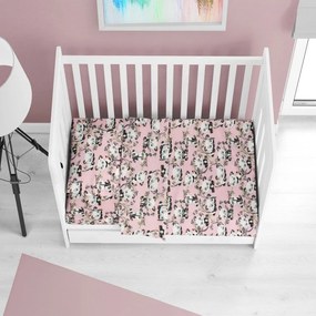 Σεντόνια Βρεφικά Panda Bear 97 (Σετ 3τμχ) Pink DimCol Cradle 100% Βαμβακερή Φανέλα