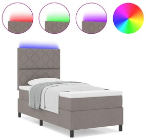vidaXL Κρεβάτι με ελατήρια και στρώμα & LED 90 x 190 cm